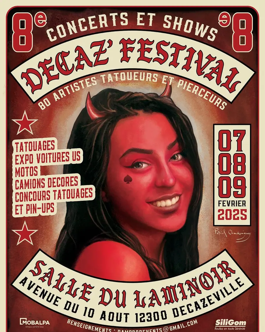 Affiche de convention de tatouage à Decazeville