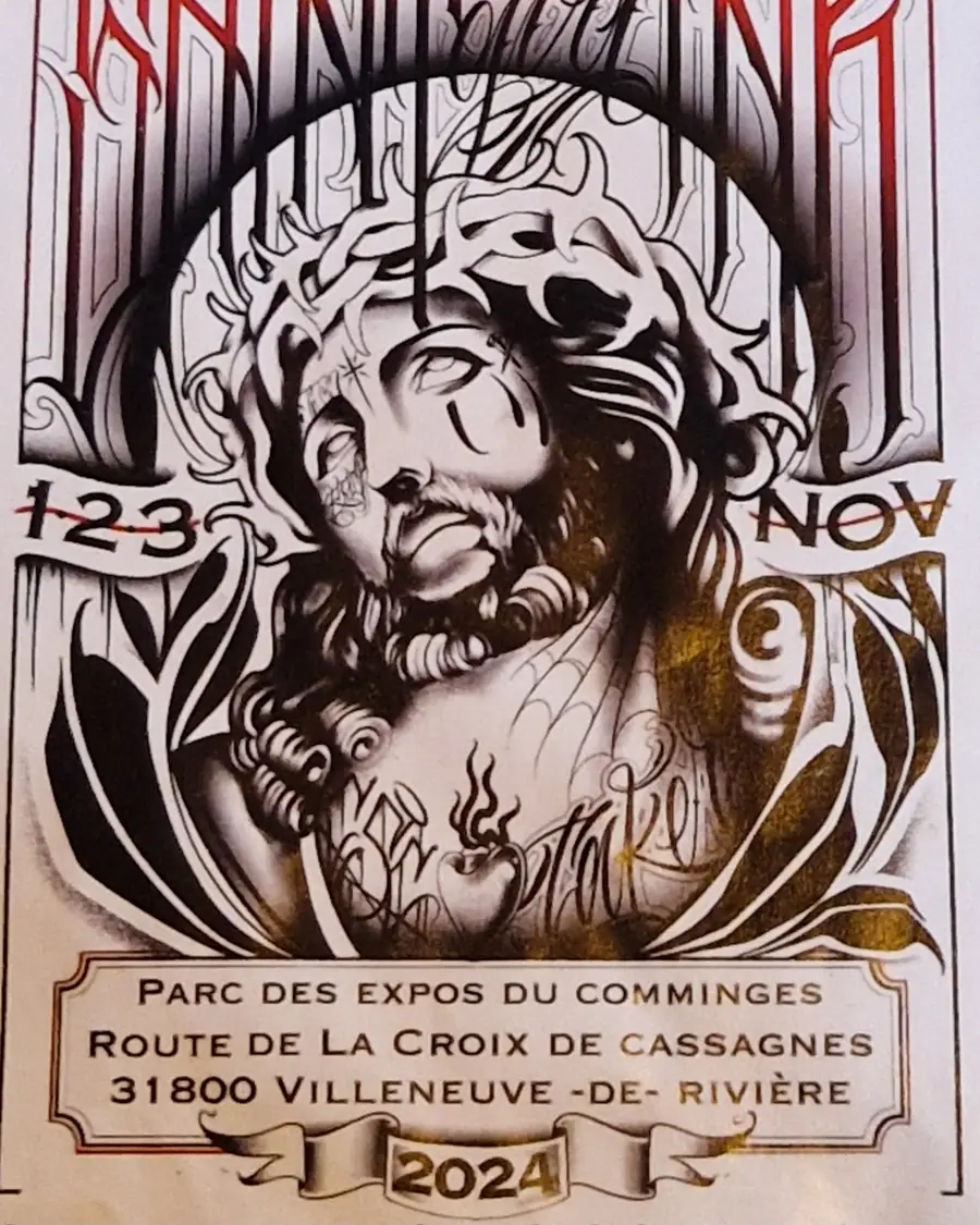 Affiche de convention de tatouage à Saint-Gaudens