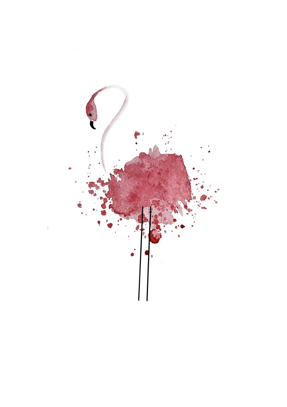 Création flamant rose aquarelle par Sarah Fleur