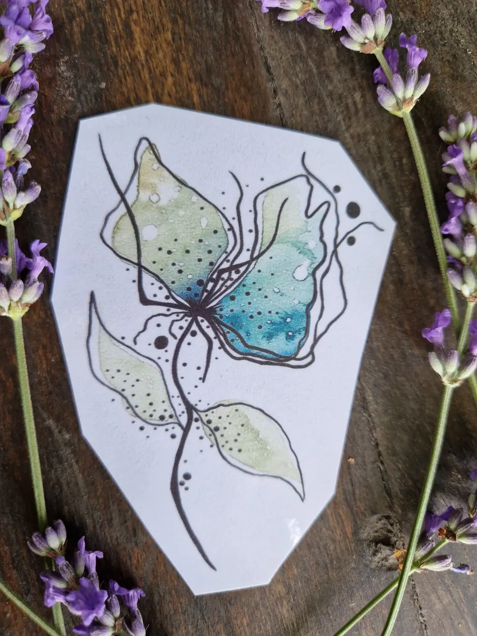 Création fleur abstraite aquarelle et dut par Sarah Fleur