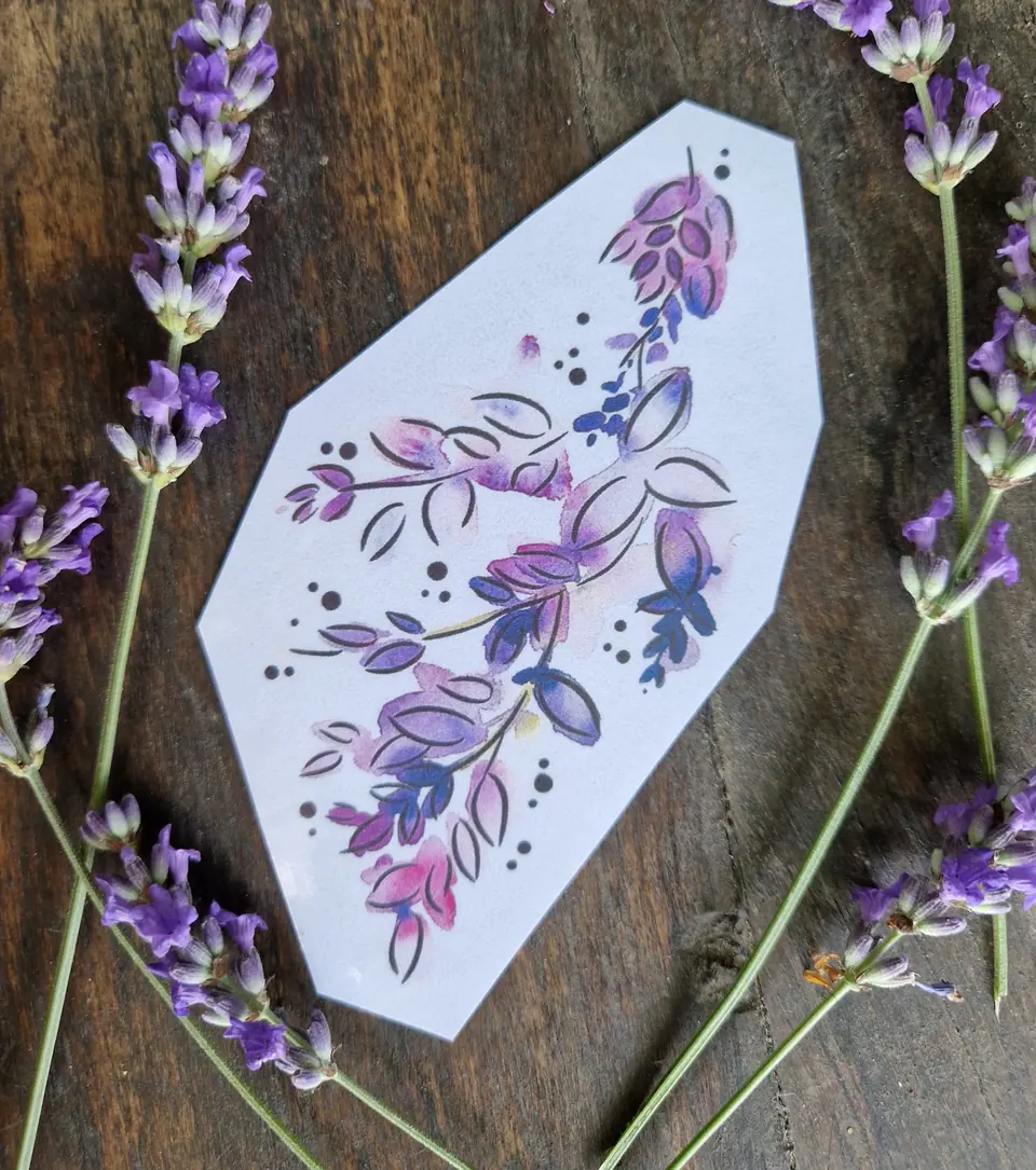 Création fleur de glycine aquarelle violine par Sarah Fleur