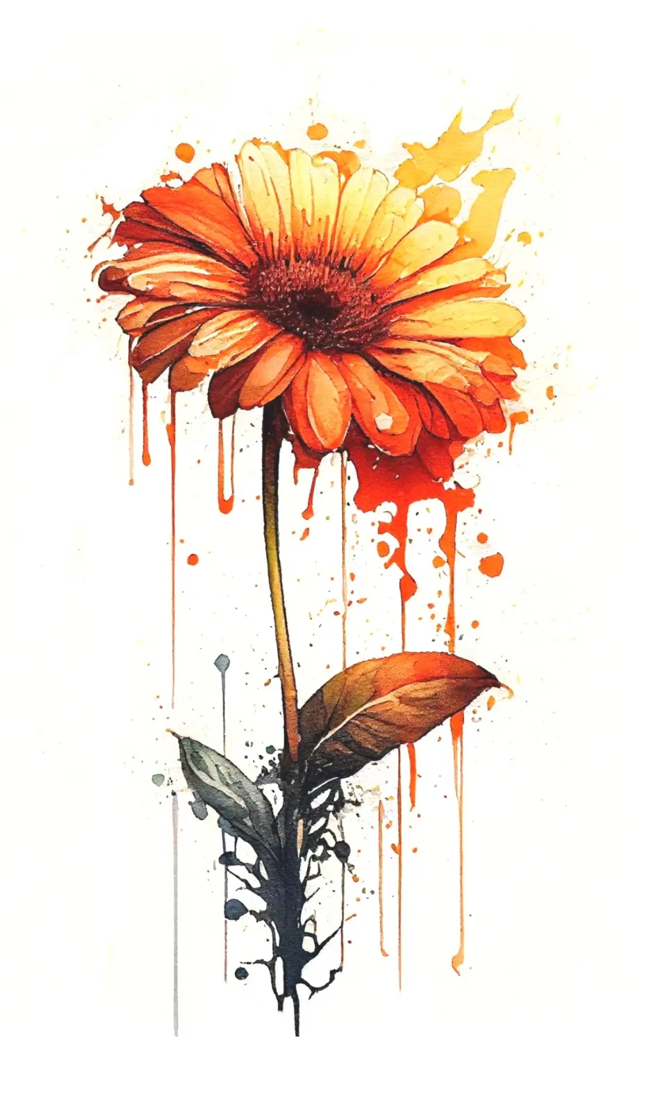 Création pâquerette orange par Sarah Fleur