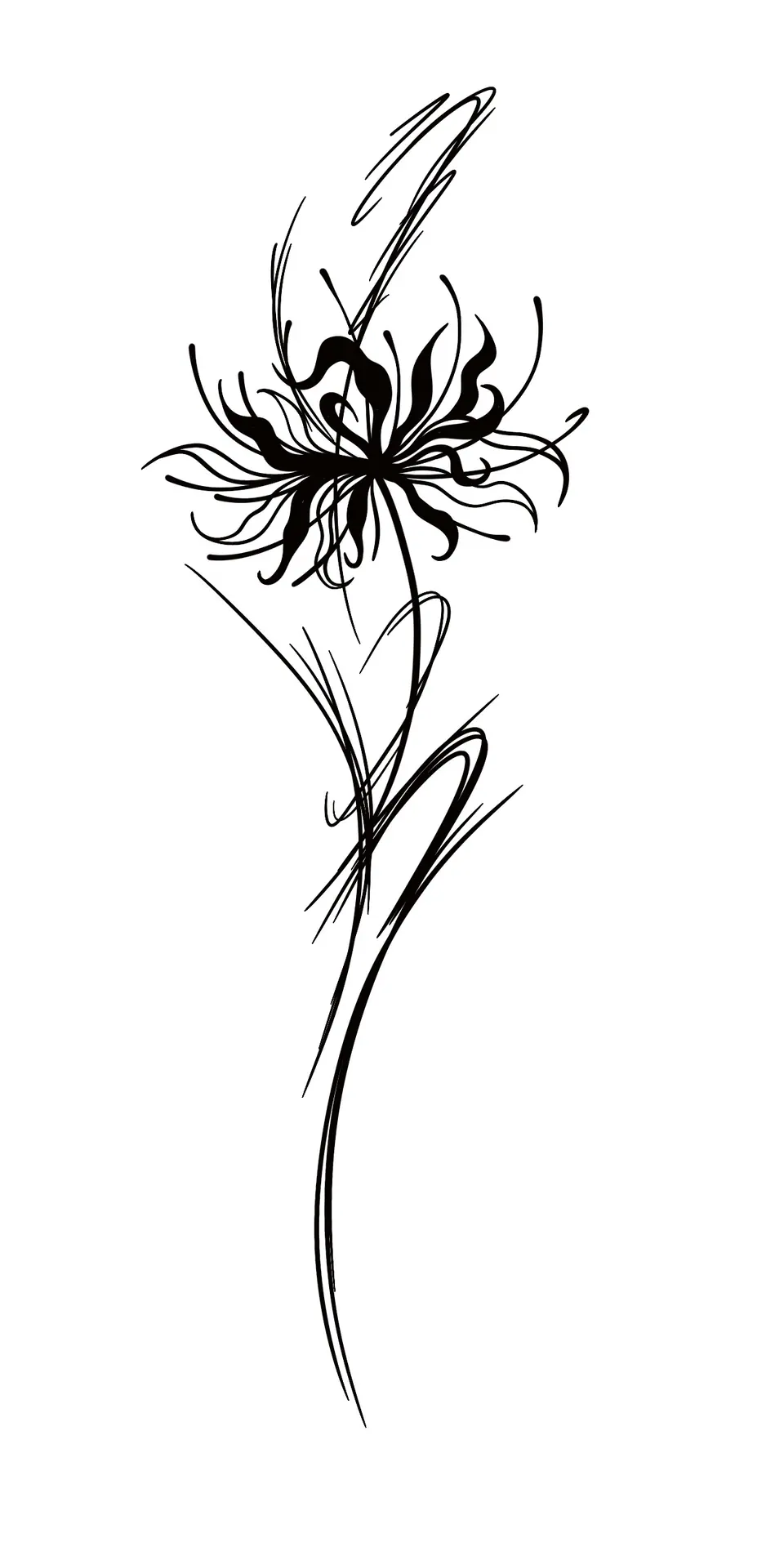 Création tatouage fleur noir et blanc par Sarah Fleur