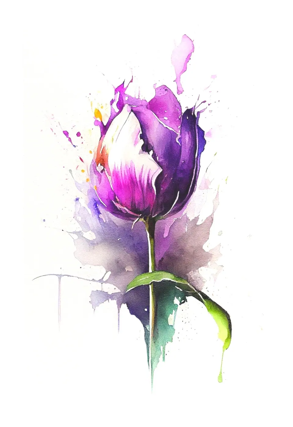 Création tulipe aquarelle par Sarah Fleur